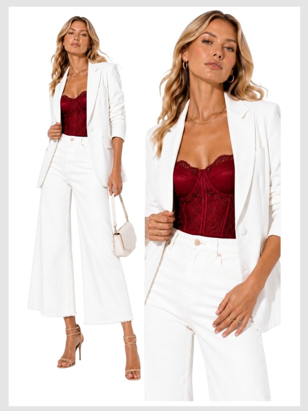 Lulus Tailored One-Button Blazer Ivory White Cream Size S